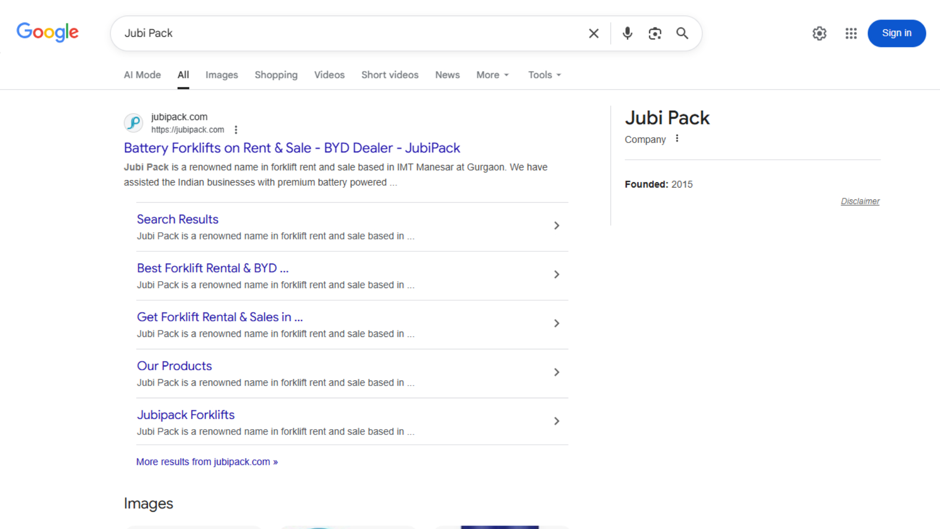 Jubipack Knowledge Panel